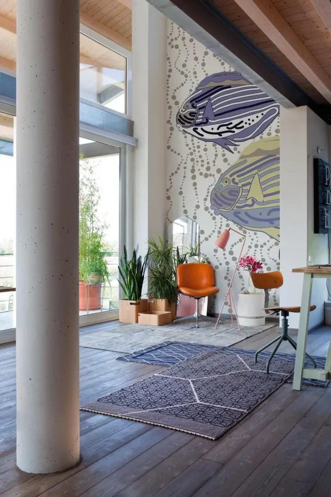 Purple Fish Gray Blue Yellow