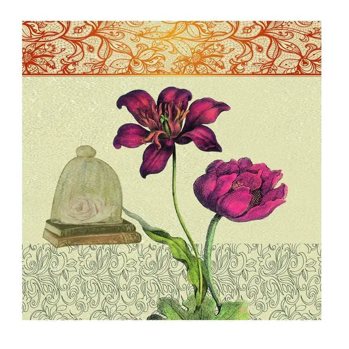 Purple Flower Green Stem, Wall Art, Decor Wall Art, Decor Wall Art E