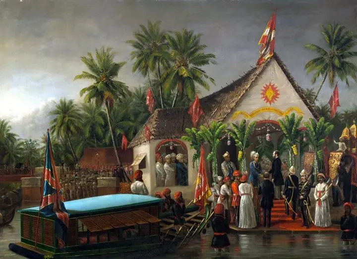 Raja Ravivarma Painting 50 Historic Meeting, Paintings, Raja Ravi Verma