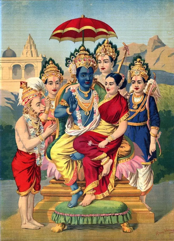 Ramapanchayan, Raja Ravi Varma (Lithograph), Paintings, Raja Ravi Verma