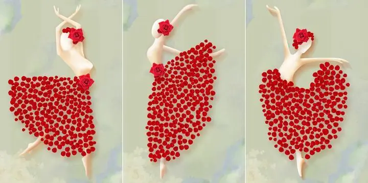 Red Ballerina Dress Roses