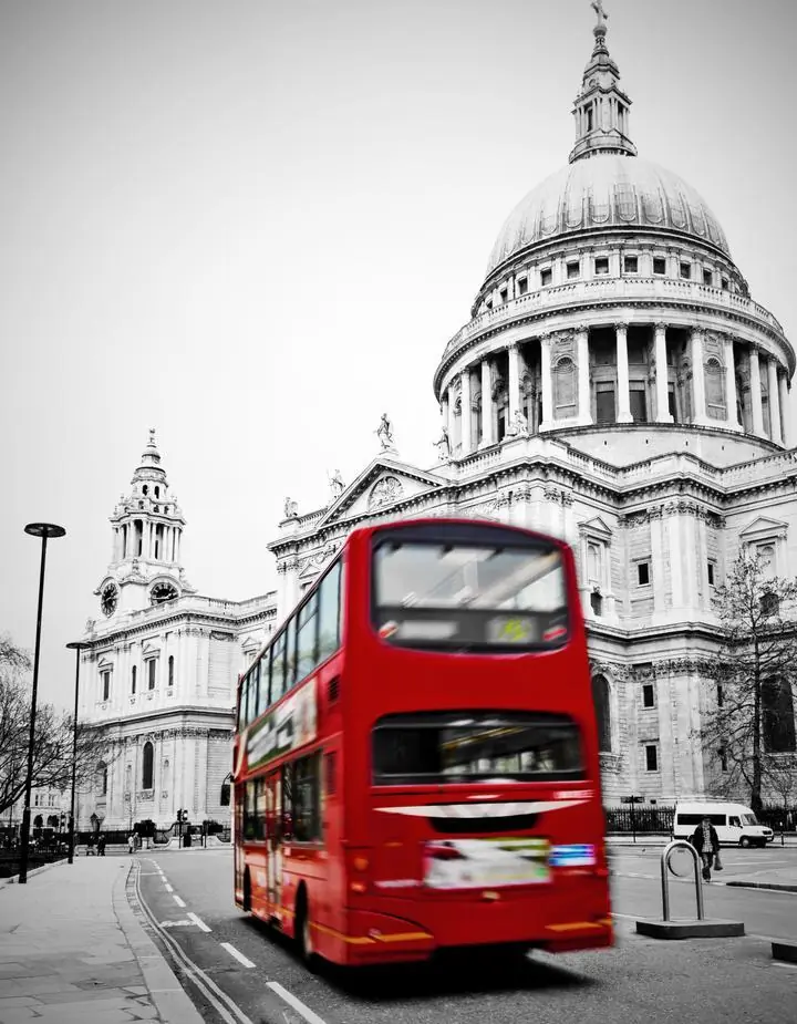 Red Double Decker Bus 2, Wall Art, Decor Wall Art, Decor Wall Art E