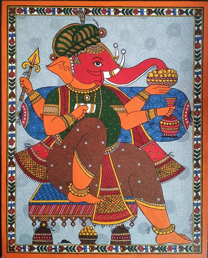 Red Elephant God Ganesha