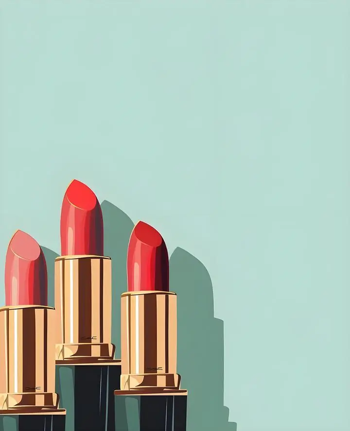 Red Gold Lipstick Tubes, Aesthetic Art, Pop Art