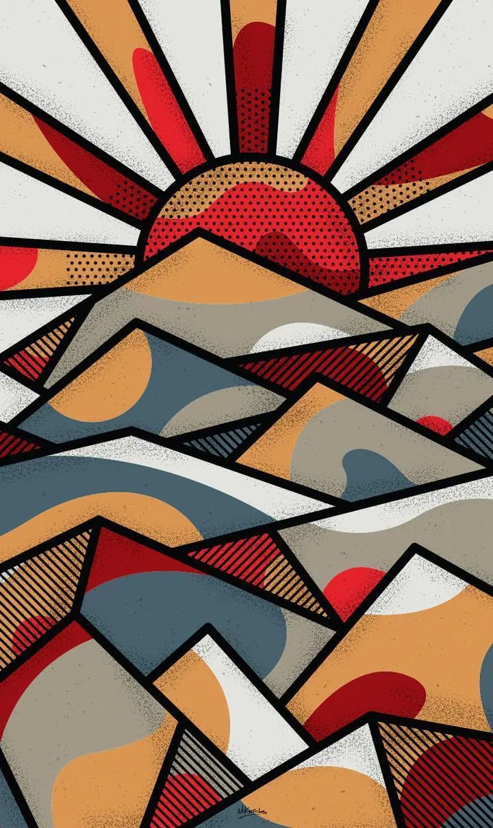 Red Orange Mountains Sunset, Wall Art, Decor Wall Art, Decor Wall Art G