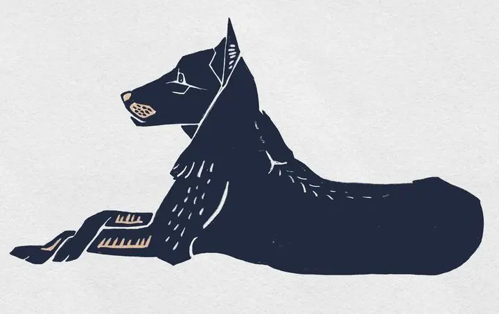 Retro Linocut Dog, Aesthetic Art, Animal & Birds, Animal & Birds B