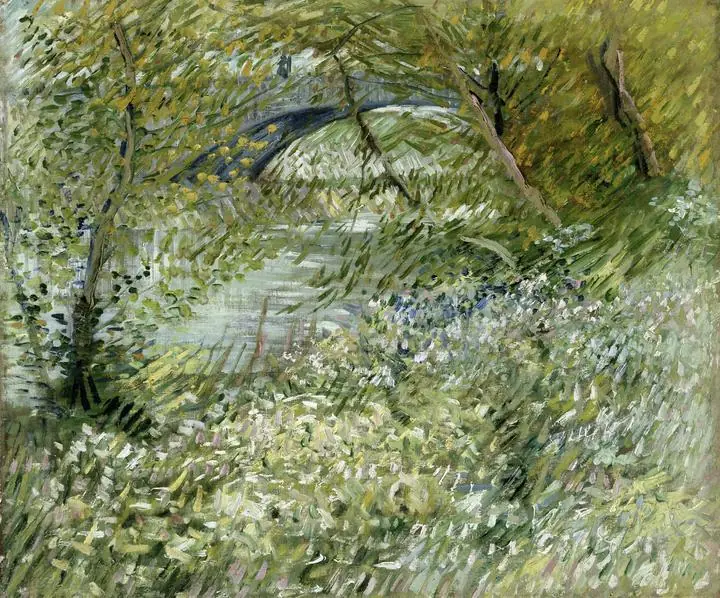 River Bank In Springtime, Paintings, Van Gogh