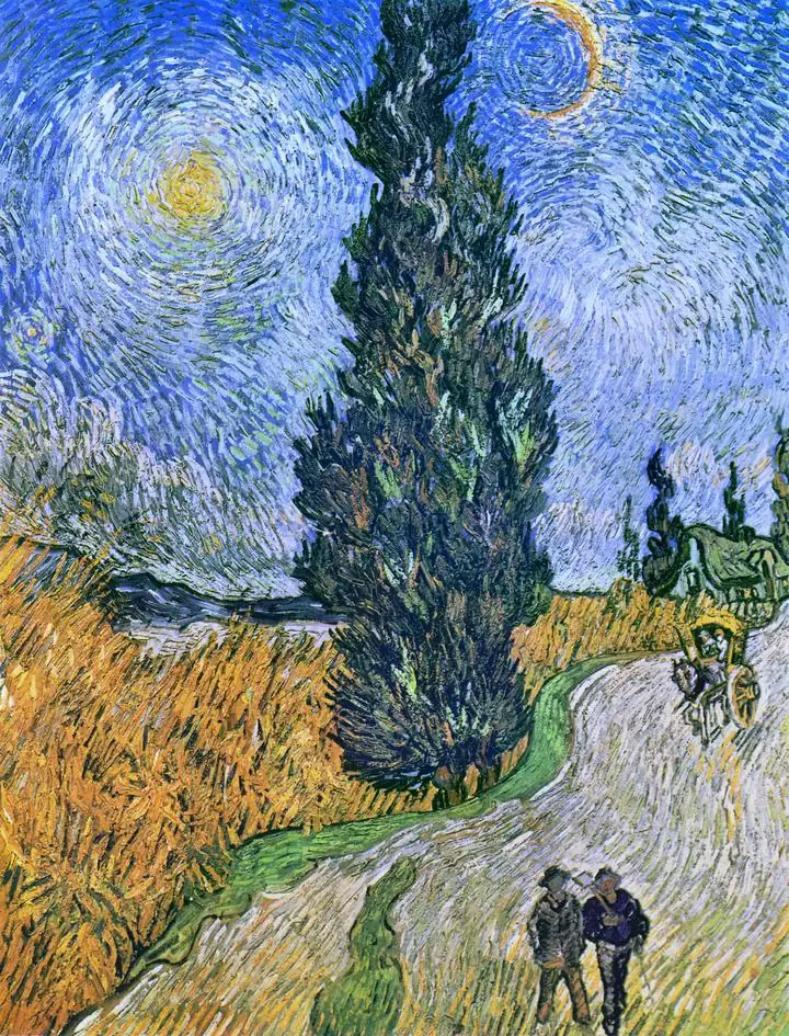 Road With Cypress And Star, Paintings, Van Gogh