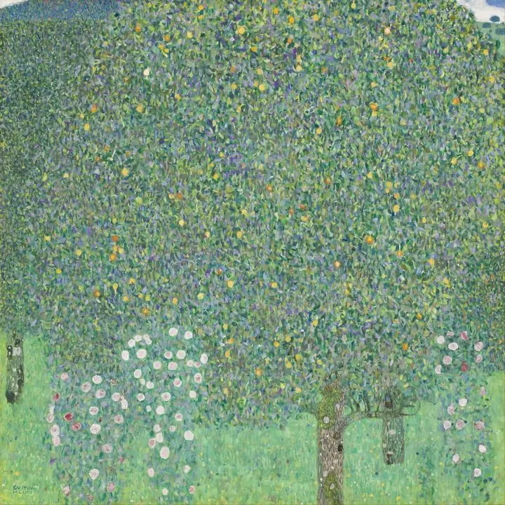 Rosebushes Under The Trees (Circa 1905), Paintings, Gustav Klimt