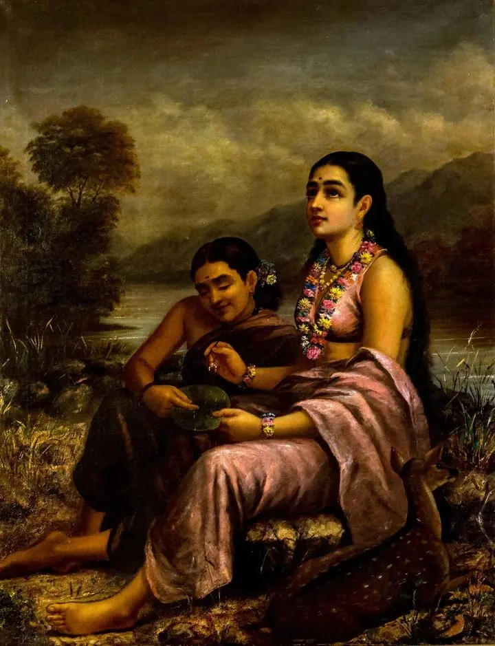 Sakunthala Pathralekhan, Paintings, Raja Ravi Verma