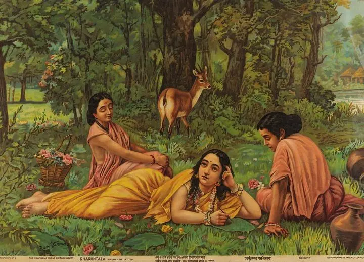 Sakunthala Pathralekhan, Paintings, Raja Ravi Verma