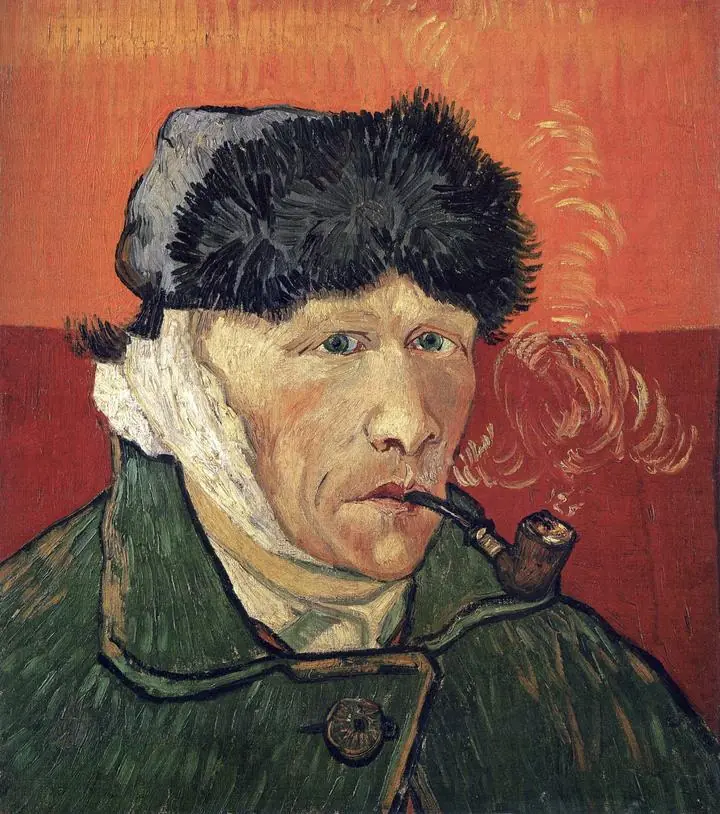 Self Portrait With Bandaged Ear And Pipe, Paintings, Van Gogh
