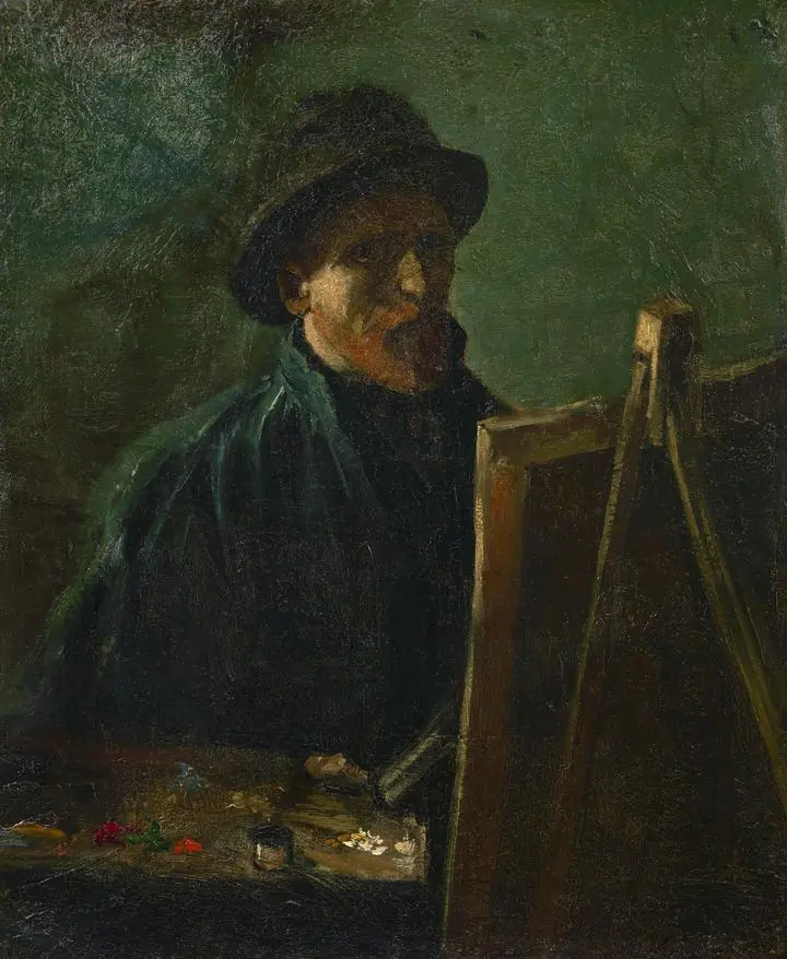 Self Portrait With Dark Felt Hat At The E, Paintings, Van Gogh