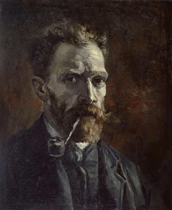 Self Portrait With Pipe, Paintings, Van Gogh