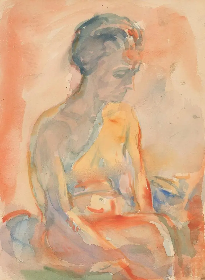 Sittende Kvinnelig Akt I Sidelys (1923-1933), Paintings, Edvard Munch
