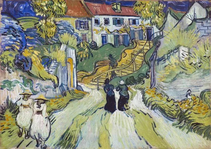 Stairway At Auvers, Paintings, Van Gogh
