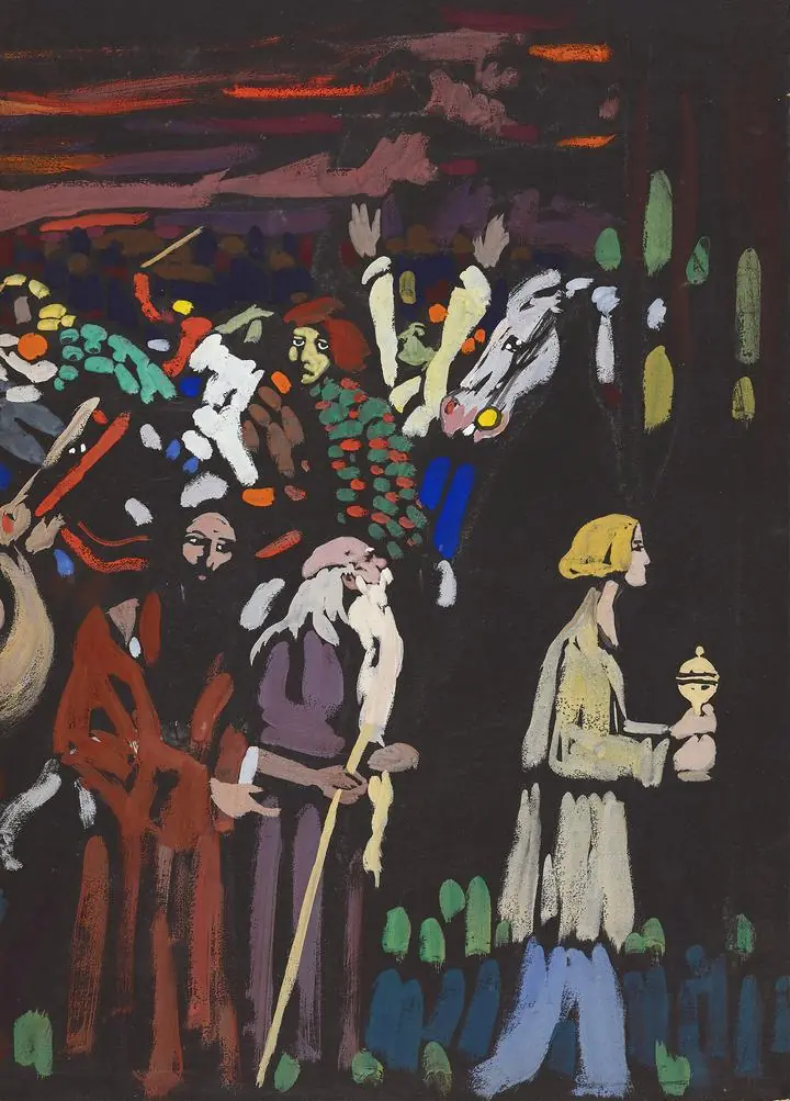 Study On ‘Panic’ (1907), Paintings, Wassily Kandinsky