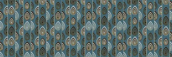 Teal Teardrop Pattern, Wall Art, Old Gold, Gold Landscape