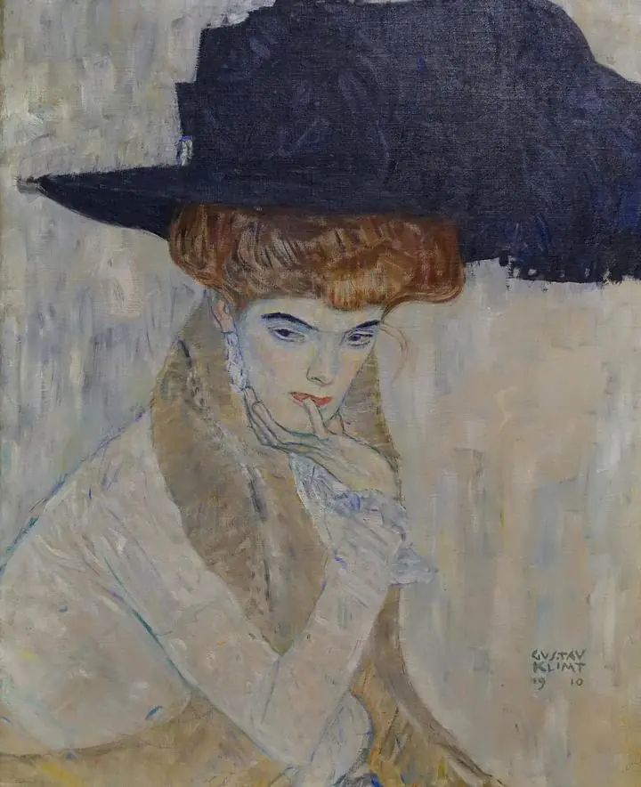The Black-Feathered Hat (1910), Paintings, Gustav Klimt