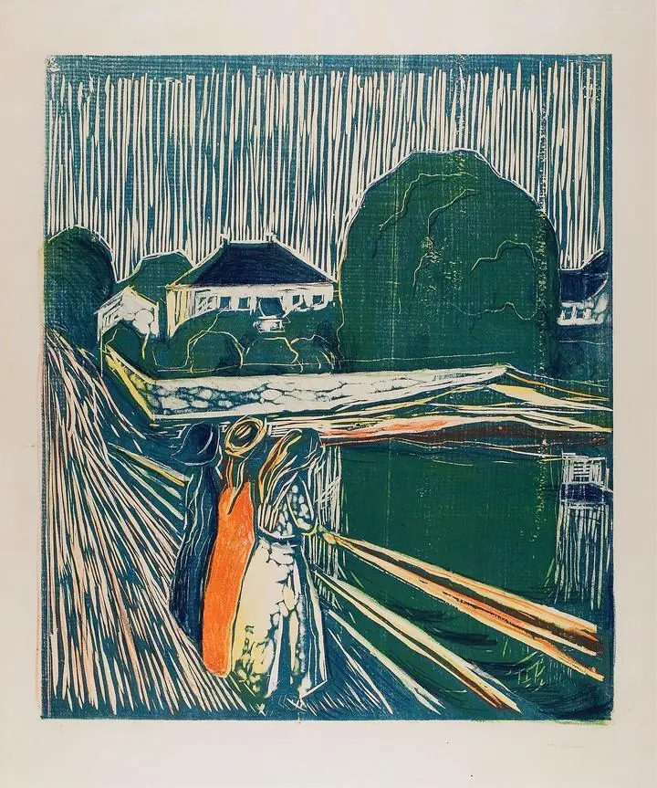 The Girls On The Bridge (1918), Paintings, Edvard Munch