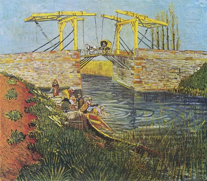 The Langlois Bridge At Arles With Women Washing, Paintings, Van Gogh