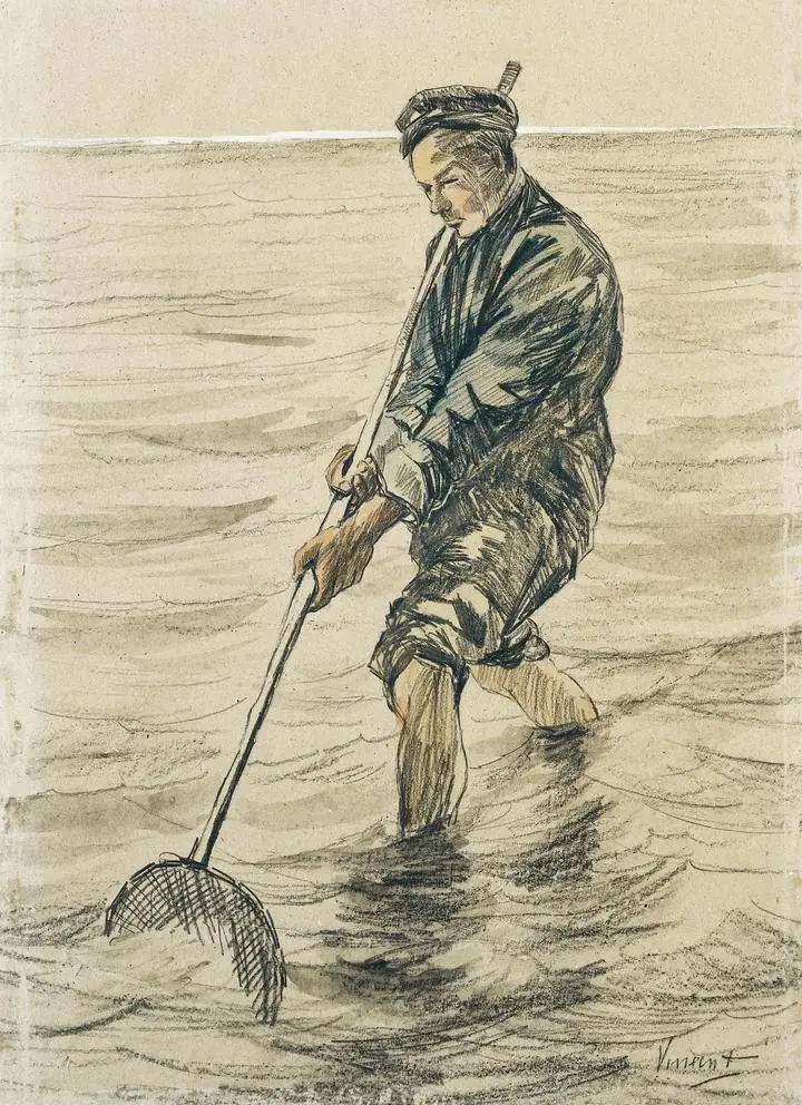 The Shell Fisherman Schelpenvisser 1863, Paintings, Van Gogh