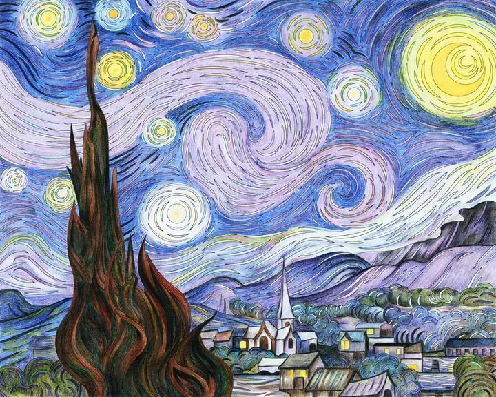 The Starry Night 3, Paintings, Van Gogh