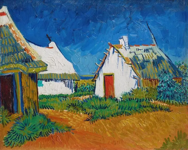 Three White Cottages In Saintes-Maries (1888), Paintings, Van Gogh