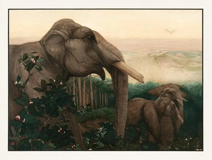 Toomai Of The Elephants-1903, Aesthetic Art, Animal & Birds, Animal & Birds B