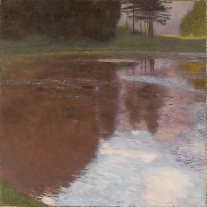 Tranquil Pond (Egelsee Near Golling Salzburg) (1899), Paintings, Gustav Klimt
