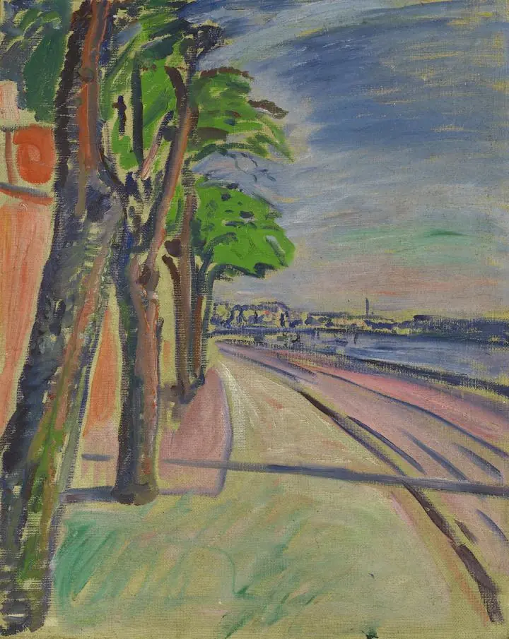 Trees By The Canal (1908), Paintings, Edvard Munch