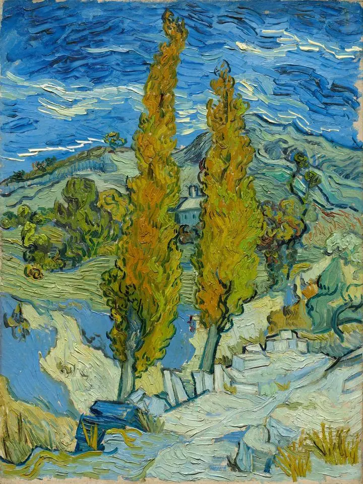 Two Poplars In The Alpilles Near Saint-Remy (1889), Paintings, Van Gogh