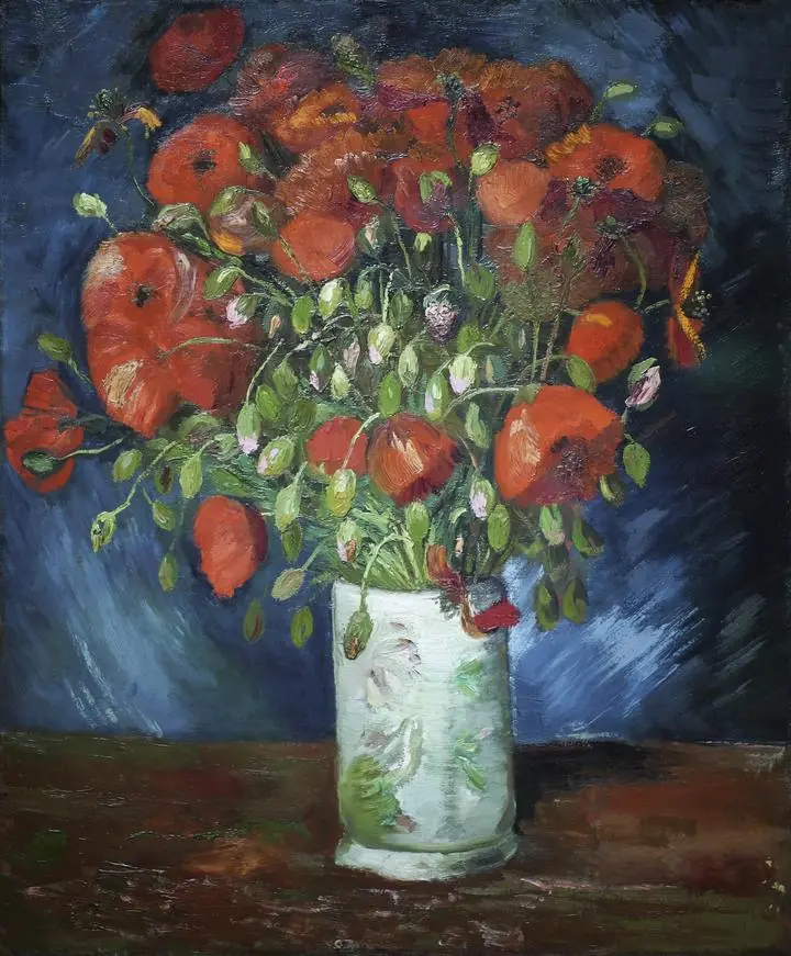 Vase With Poppies, Paintings, Van Gogh