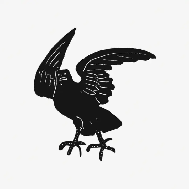 Vintage Victorian Style Crow, Aesthetic Art, Animal & Birds, Animal & Birds B