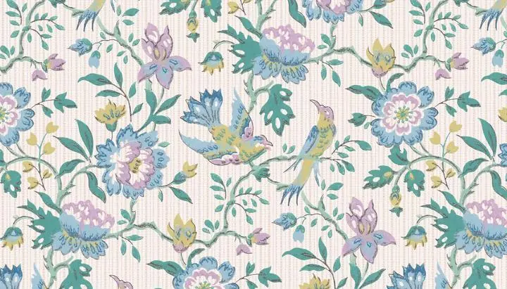 Vintage Green Floral Pattern, Aesthetic Art, Animal & Birds, Animal & Birds B