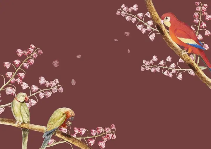 Vintage Parrots And Nature 2, Aesthetic Art, Animal & Birds, Animal & Birds B