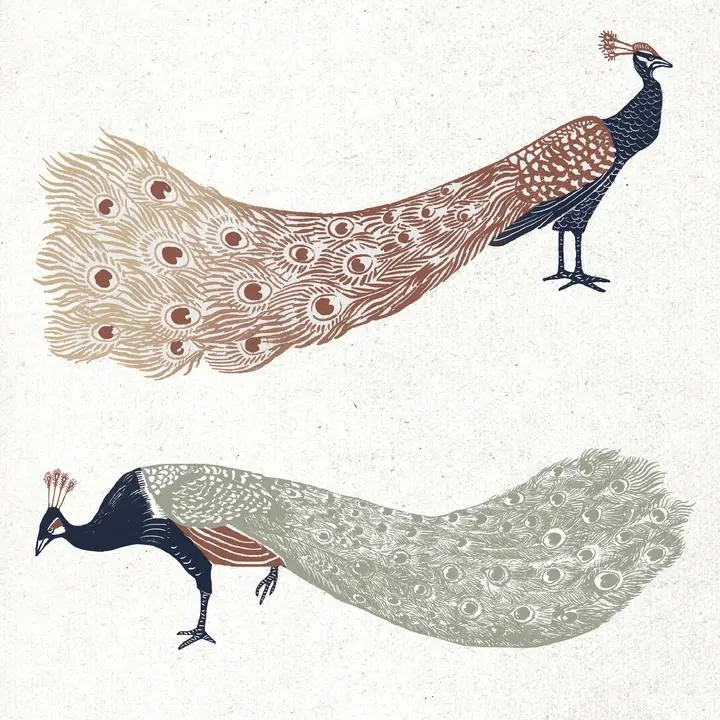 Vintage Peacocks Exotic Birds, Aesthetic Art, Animal & Birds, Animal & Birds B