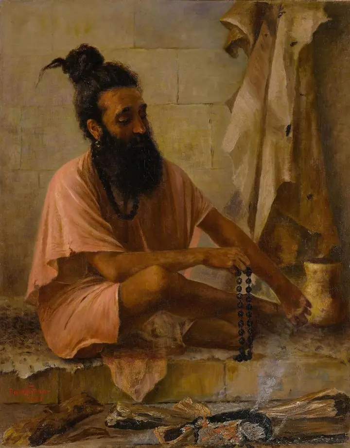 Vishvamitra Meditation, Paintings, Raja Ravi Verma
