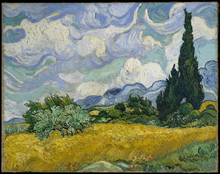 Wheat Field With Cypresses 2, Paintings, Van Gogh