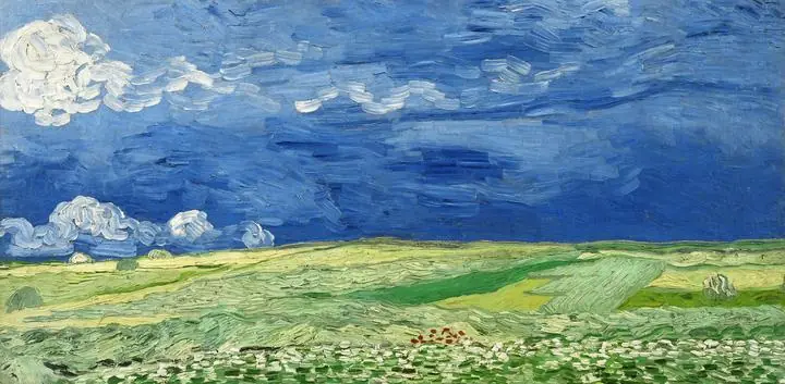 Wheatfield Under Thunderclouds, Paintings, Van Gogh