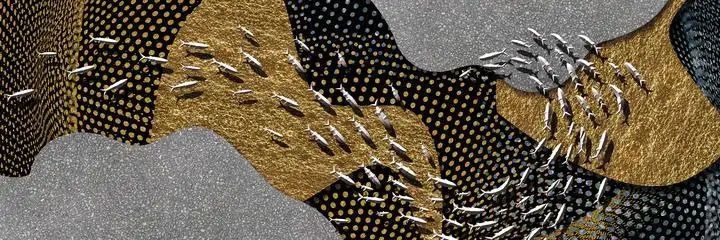 White Airplanes, Wall Art, Old Gold, Gold Landscape
