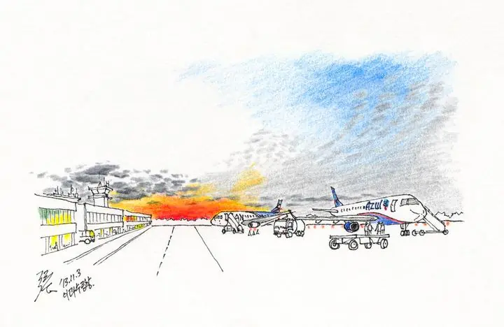 White Azul Airplane, Wall Art, Line Art