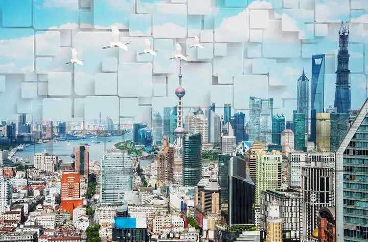 White Birds Blue Sky Clouds Brown, Wallpaper, World Landscape