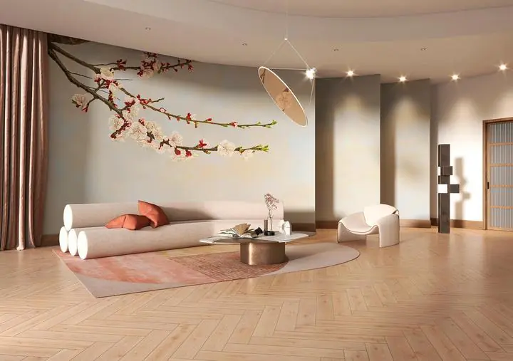 White Cherry Blossom Branch