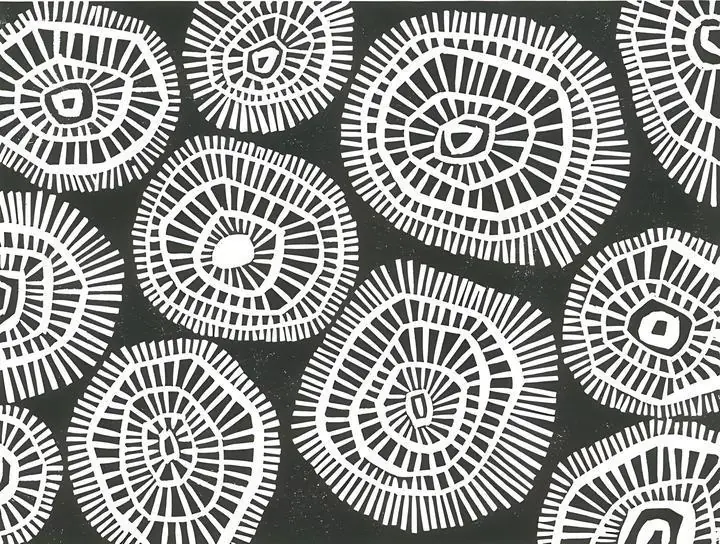 White Concentric Circle Pattern, Wall Art, Modern, Modern Monochrome