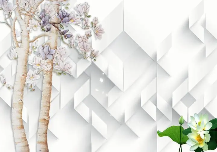 White Geometric Patterned Wall Or Green, Wallpaper, Old 3D