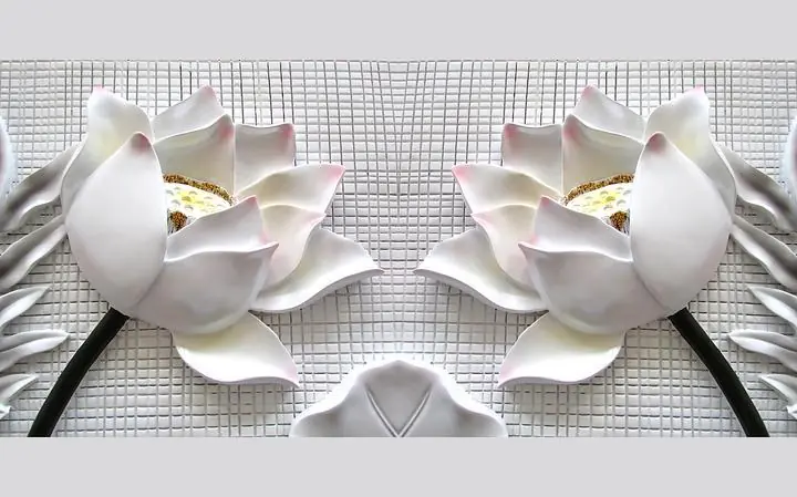 White Lotus Flowers, Wall Art, Decor Wall Art, Decor Wall Art E