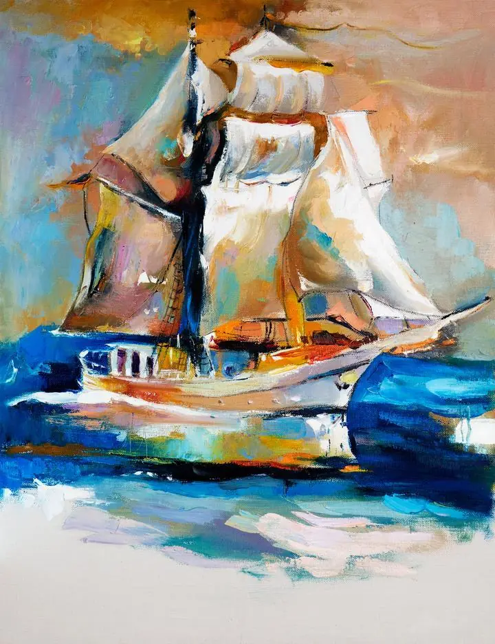 White Sailing Ship, Wall Art, Decor Wall Art, Decor Wall Art E