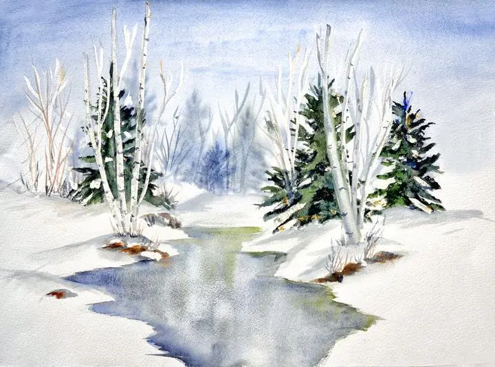 White Snowy Winter Landscape, Wall Art, Decor Wall Art, Decor Wall Art E