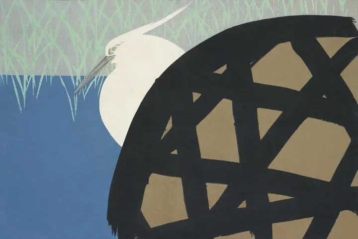 White Heron From Momoyogusa, Aesthetic Art, Animal & Birds, Animal & Birds B